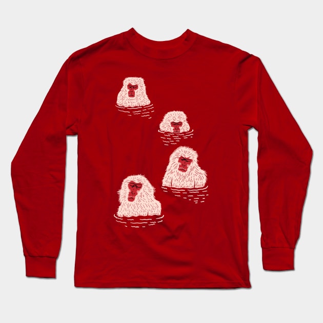 snow monkey Long Sleeve T-Shirt by Andy